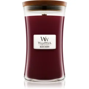 Woodwick Black Cherry scented candle with wooden wick 609.5 g