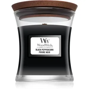 Woodwick Black Peppercorn scented candle with wooden wick 85 g