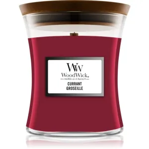Woodwick Currant scented candle with wooden wick 275 g