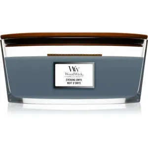 Woodwick Evening Onyx scented candle with wooden wick (hearthwick) 453 g