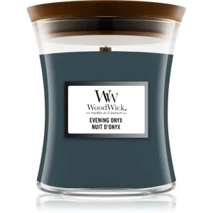 Woodwick Evening Onyx scented candle with wooden wick 275 g
