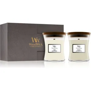 Woodwick Fireside & Linen gift set (gift box) with wooden wick