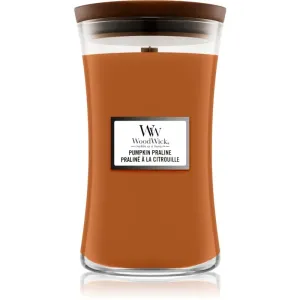Woodwick Pumpkin Praline scented candle with wooden wick 610 g