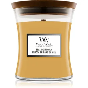 Woodwick Seaside Mimosa scented candle with wooden wick 275 g