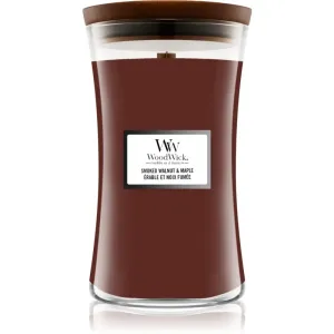 Woodwick Smoked Walnut & Maple scented candle with wooden wick 610 g