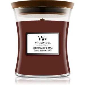 Woodwick Smoked Walnut & Maple scented candle with wooden wick 85 g