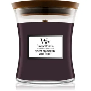 Woodwick Spiced Blackberry scented candle with wooden wick 275 g