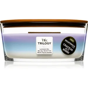 Woodwick Trilogy Calming Retreat scented candle with wooden wick (hearthwick) 453.6 g