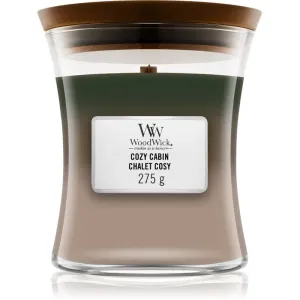 Woodwick Trilogy Cozy Cabin scented candle with wooden wick 275 g