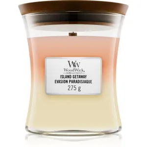 Woodwick Trilogy Island Getaway scented candle with wooden wick 275 g