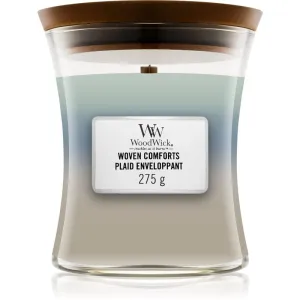 Woodwick Trilogy Woven Comforts scented candle with wooden wick 275 g