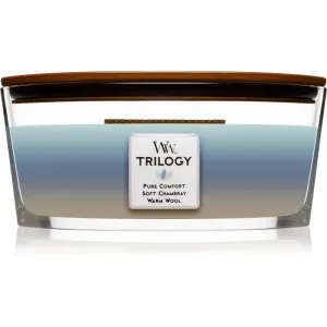 Woodwick Trilogy Woven Comforts scented candle with wooden wick (hearthwick) 453 g