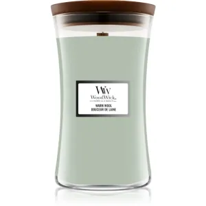 Woodwick Warm Wool scented candle with wooden wick 610 g