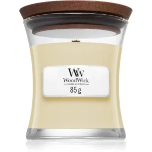 Woodwick White Teak scented candle with wooden wick 85 g