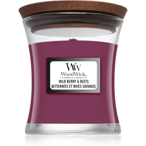 Woodwick Wild Berry & Beets scented candle with wooden wick 85 g