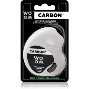 WOOM Carbon+ Dental Floss Waxed Dental Floss Black 30 m