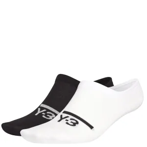 Y-3 Mens 2 Pack Ankle Socks Black/white L Black