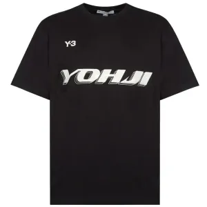 Y-3 Mens Graphic Print T-shirt Black XXL