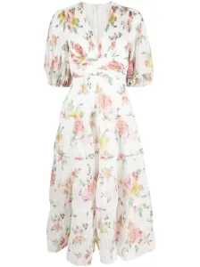 ZIMMERMANN - Floral Print Pleated Midi Dress #1738108