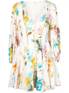 ZIMMERMANN - Floral Print Linen Mini Dress #1645805