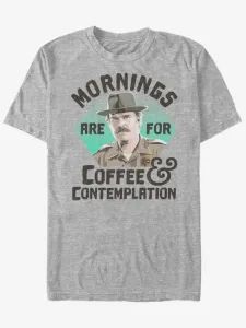 ZOOT.Fan Netflix Hopper Mornings Are For Coffee Contemplation T-shirt Grey #66689