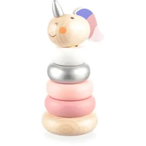 Zopa Wooden Unicorn stacking rings wooden Pink 1 pc