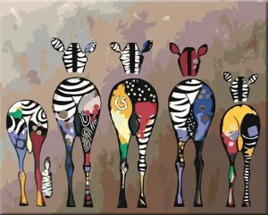 Zuty Painting by Numbers Herd of Zebras