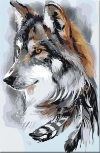 Zuty Painting by Numbers Wolf And Feathers #66969